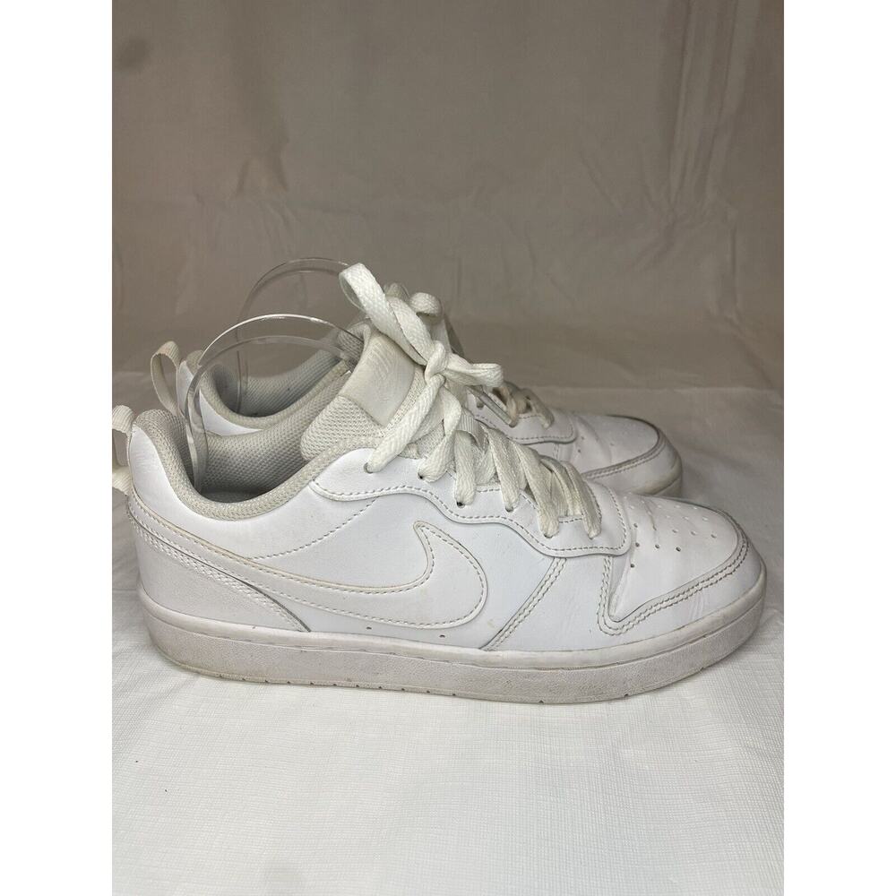 Size 6.5 (GS) - Nike Court Borough 2 Low Triple White Boys 6.5 Y